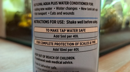 Fluval Aqua Plus Back Label Instruction